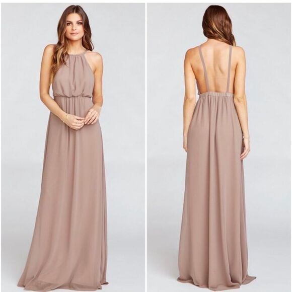 Show Me Your Mumu Amanda Halter Maxi Dress Medium - Picture 1 of 11